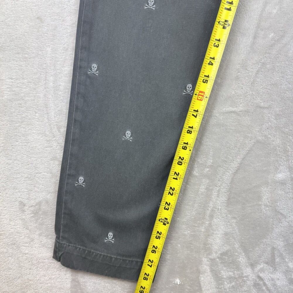 Polo Ralph Lauren Chino Pants Slim Fit Gray Skull Crossbones Embroidered 34x28 - Picture 10 of 13